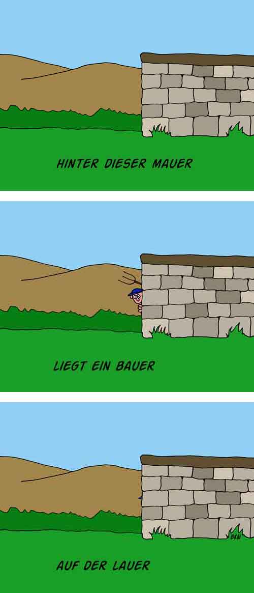 Cartoon: Der lauernde Bauer