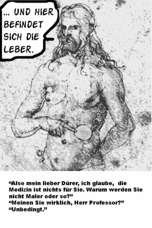 Cartoon Dürers Examen